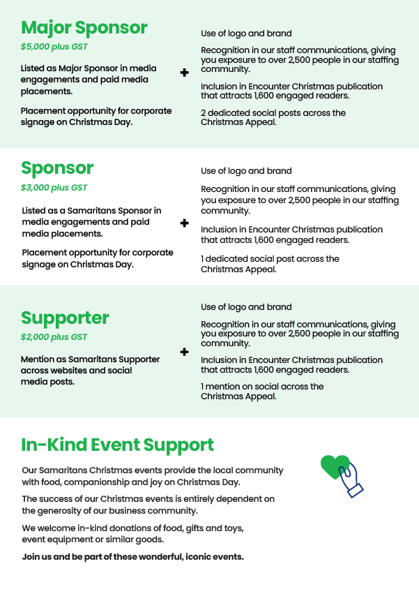 Sponsor packages